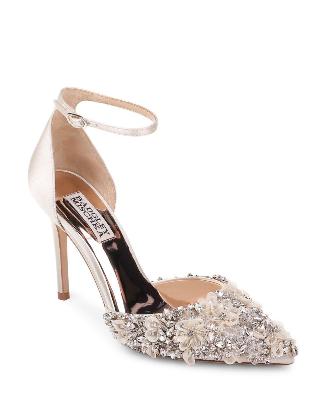 Badgley mischka fey embellished ankle strap pump Clearance