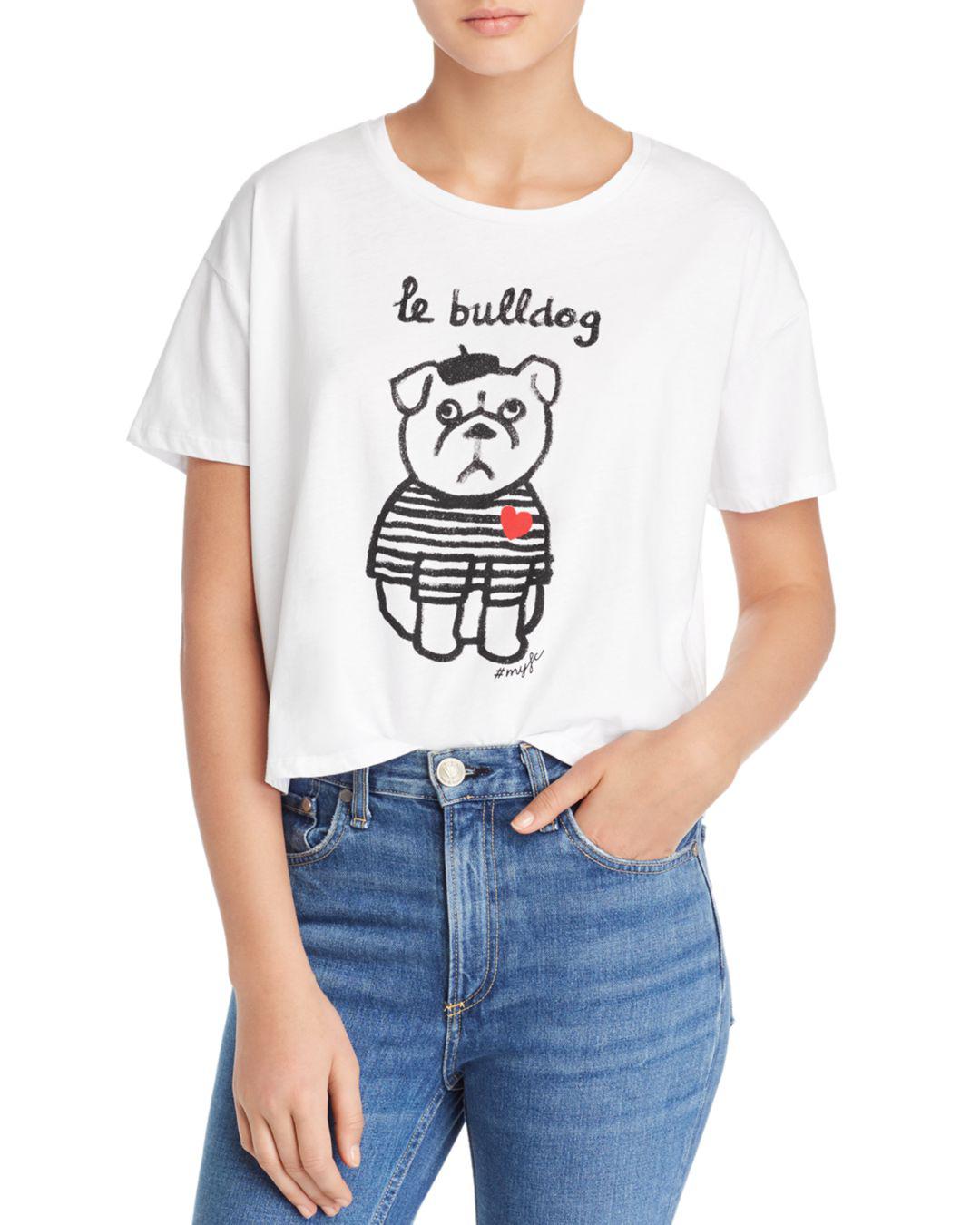 French Connection Le Bulldog Graphic Tee in White | Lyst