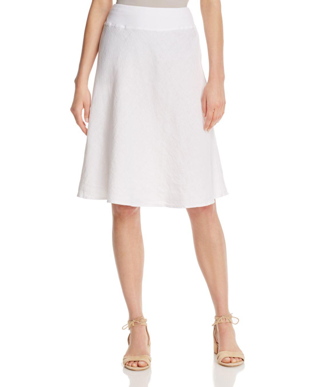 Three Dots Linen A-line Skirt in White - Lyst
