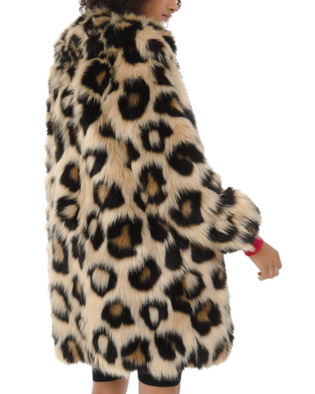 MICHAEL Michael Kors Oversized Leopard - Print Faux - Fur Coat | Lyst