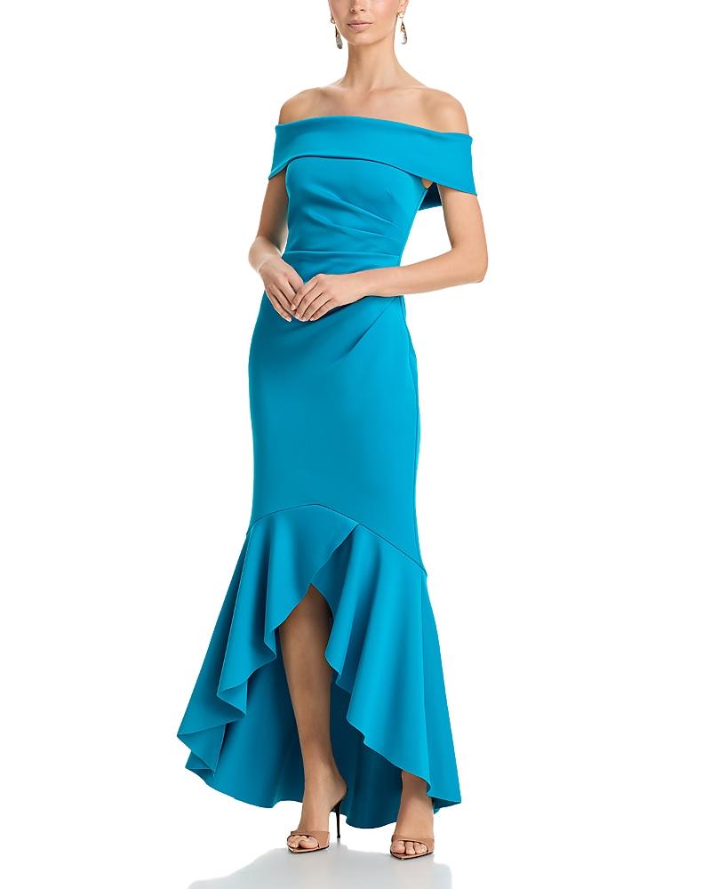sachin and babi light blue dress Eliza J Women's Sequin-Trim Off-The-Shoulder Midi Dress