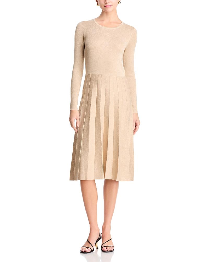 knee length dresses for ladies T-Tahari Lurex Mock Wrap Sweater Dress  Elie Tahari