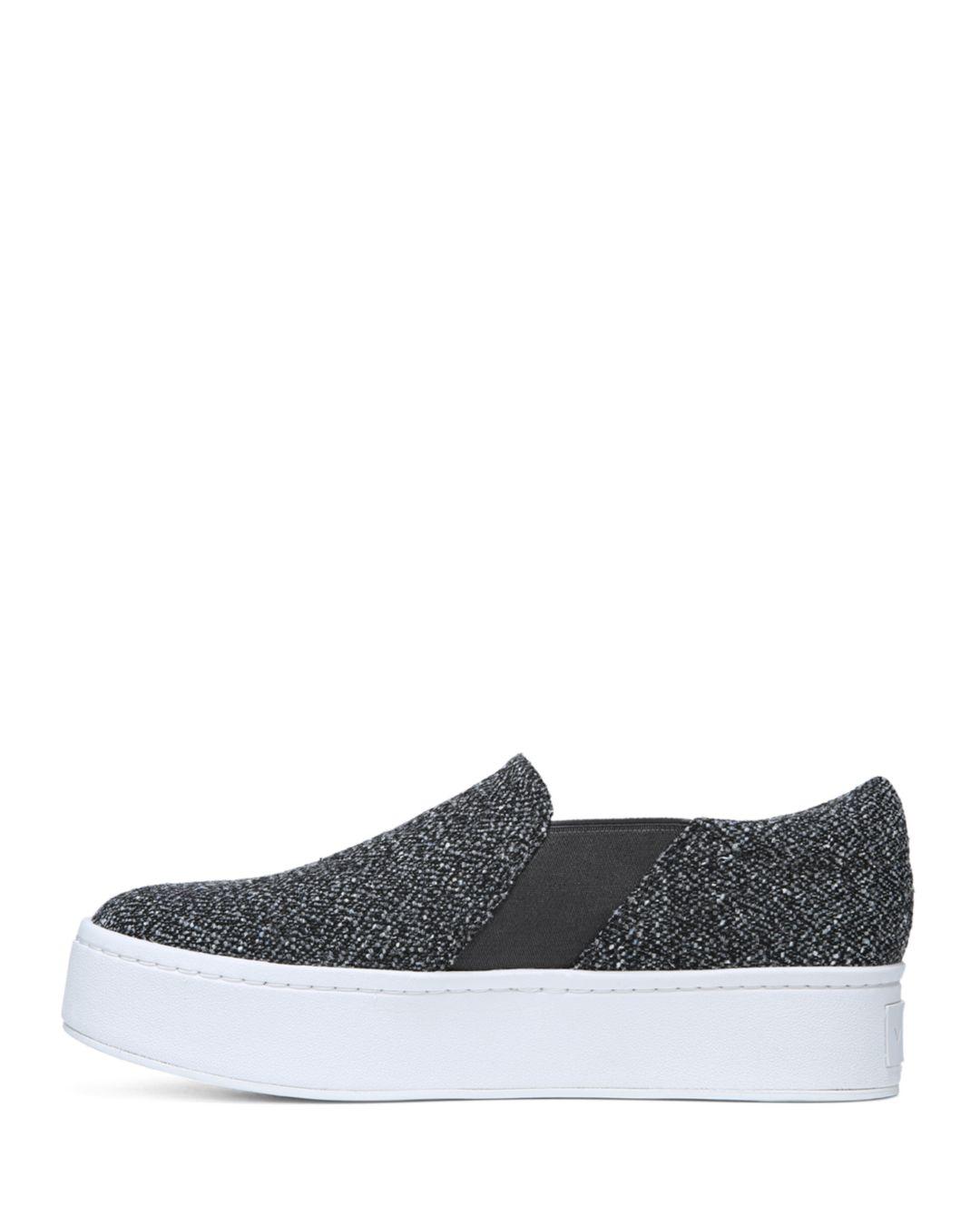 vince tweed slip on sneakers