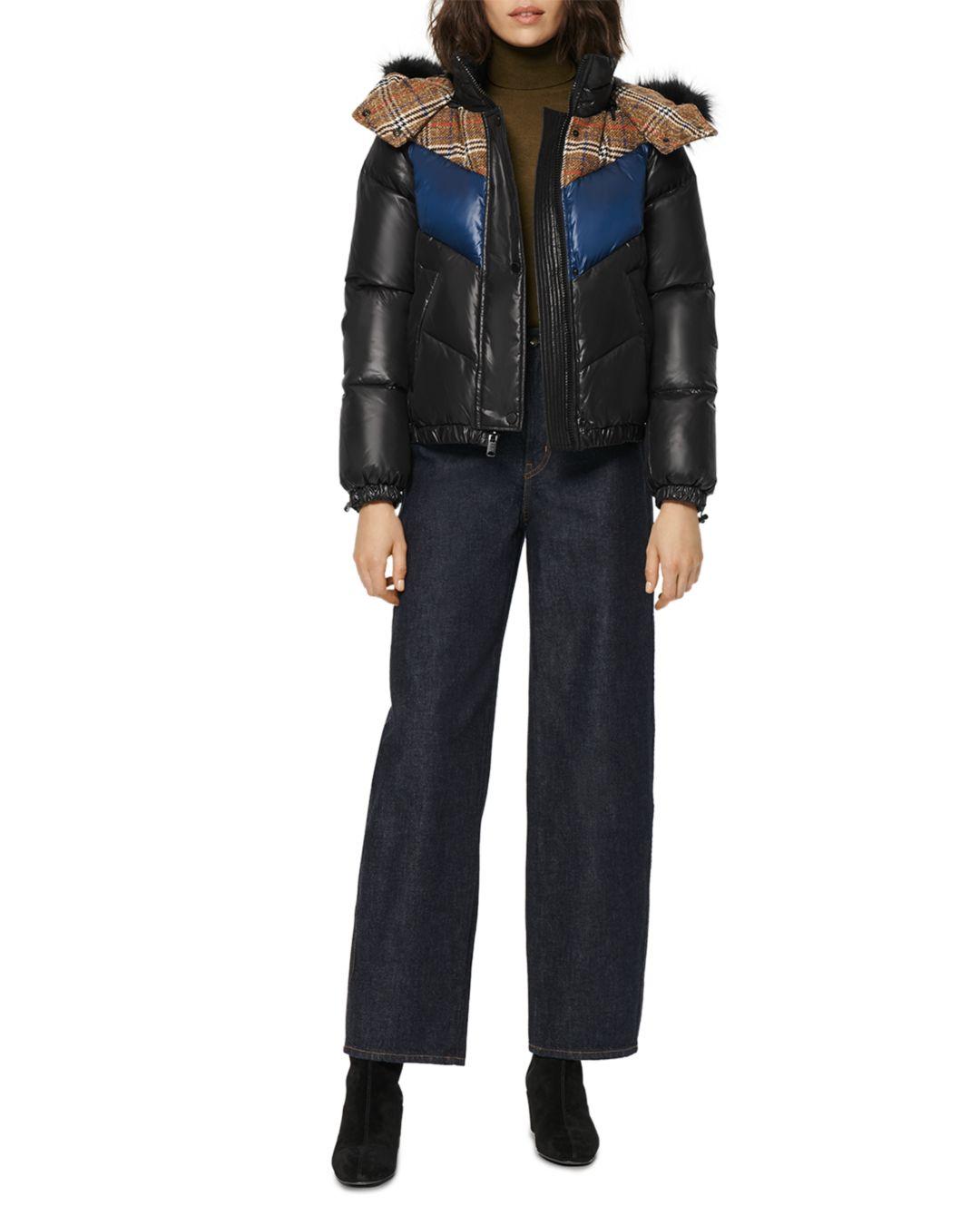 marc new york nadir faux fur trim hooded puffer coat