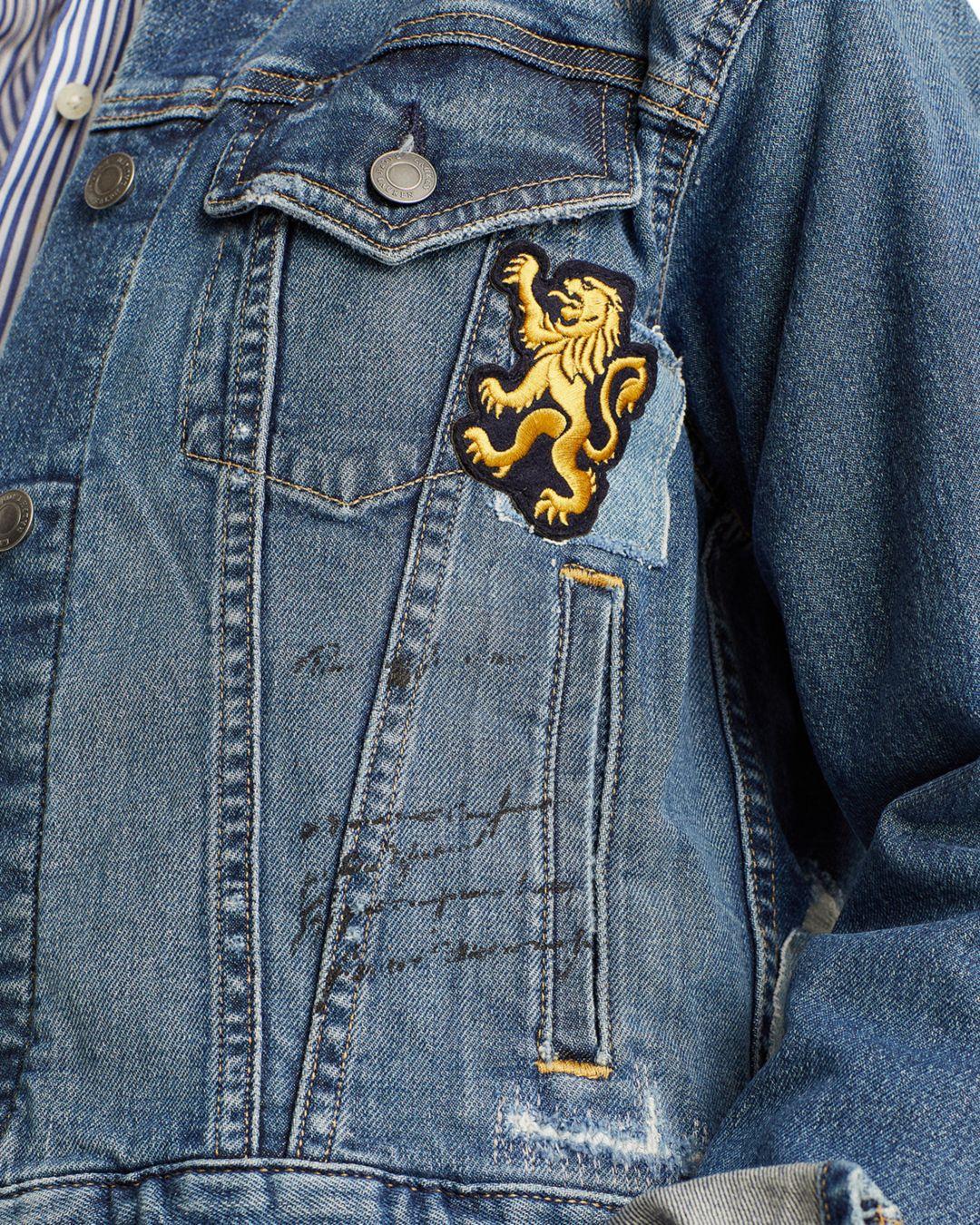 Ralph Lauren Lauren Patch Boxy Denim Jacket in Blue | Lyst