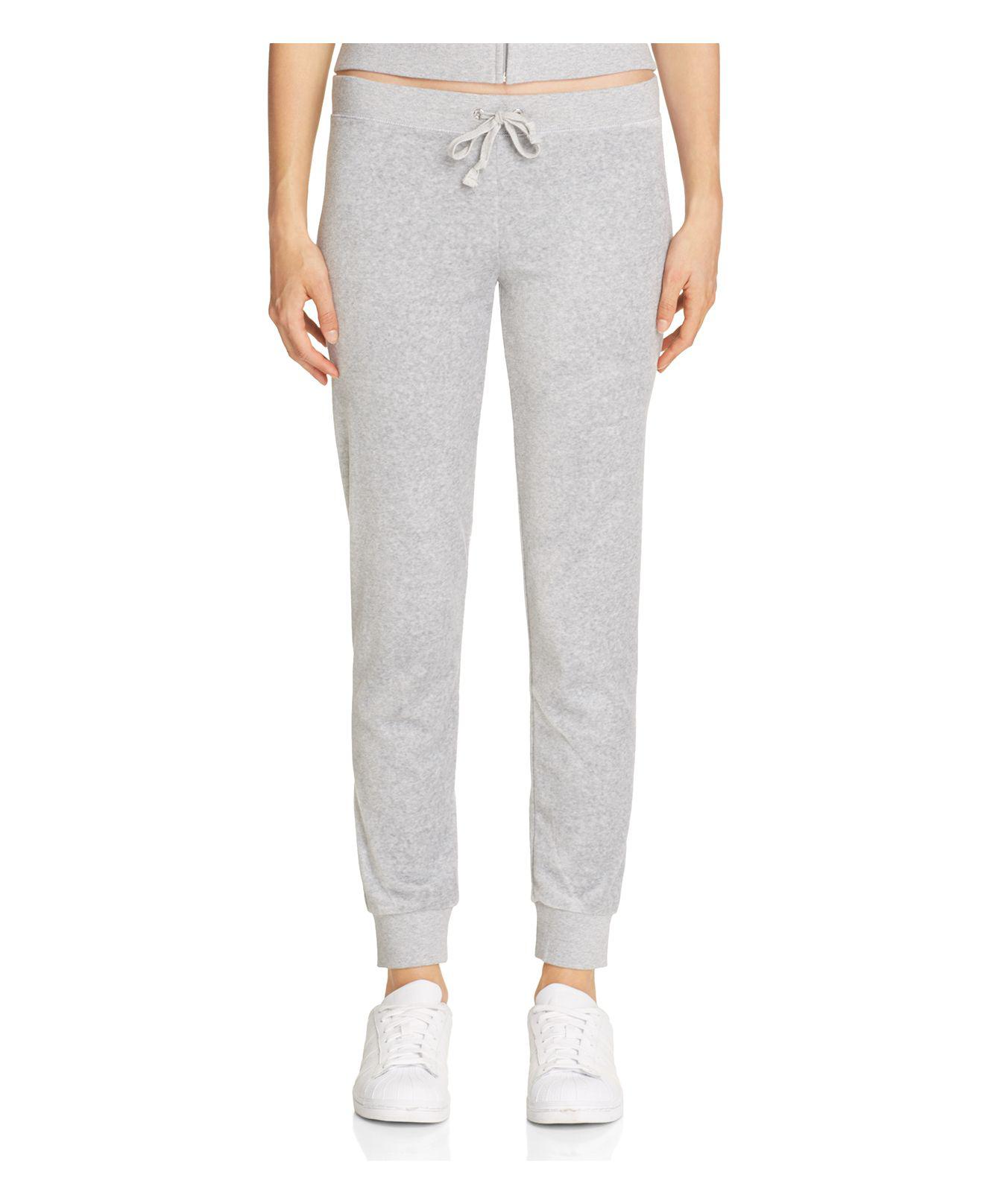 Juicy Couture Velvet Zuma Velour Jogger Pants in Gray - Lyst