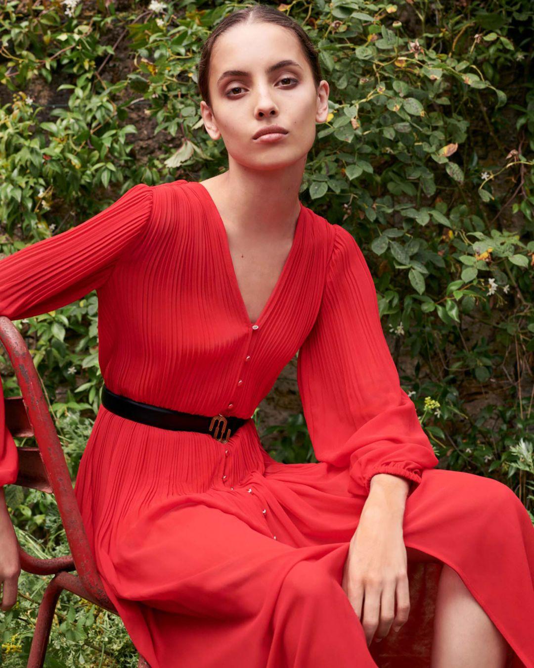 Maje Synthetic Rochi Pleated Maxi Dress 