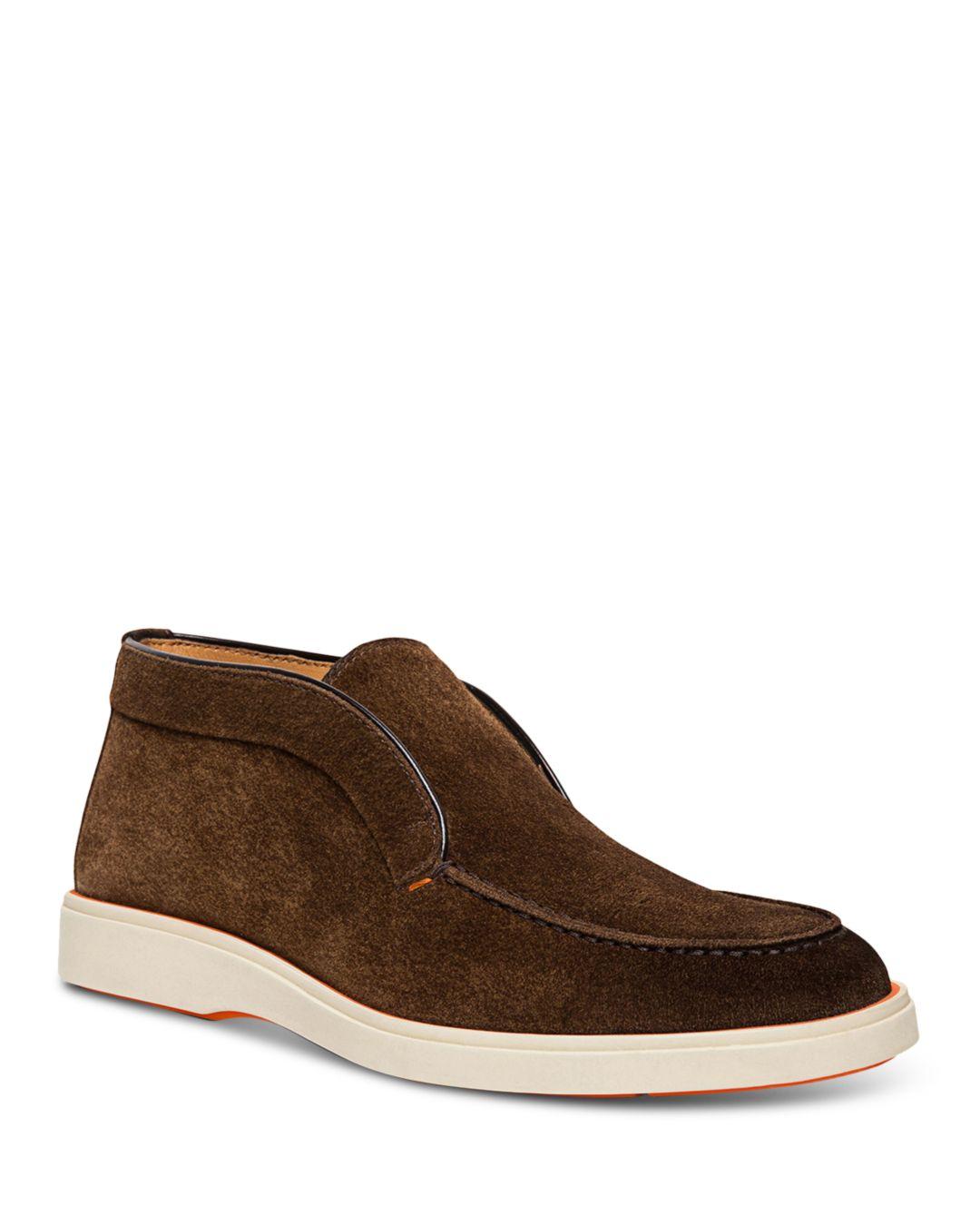Santoni Detroit Laceless Chukka Boots in Brown for Men | Lyst