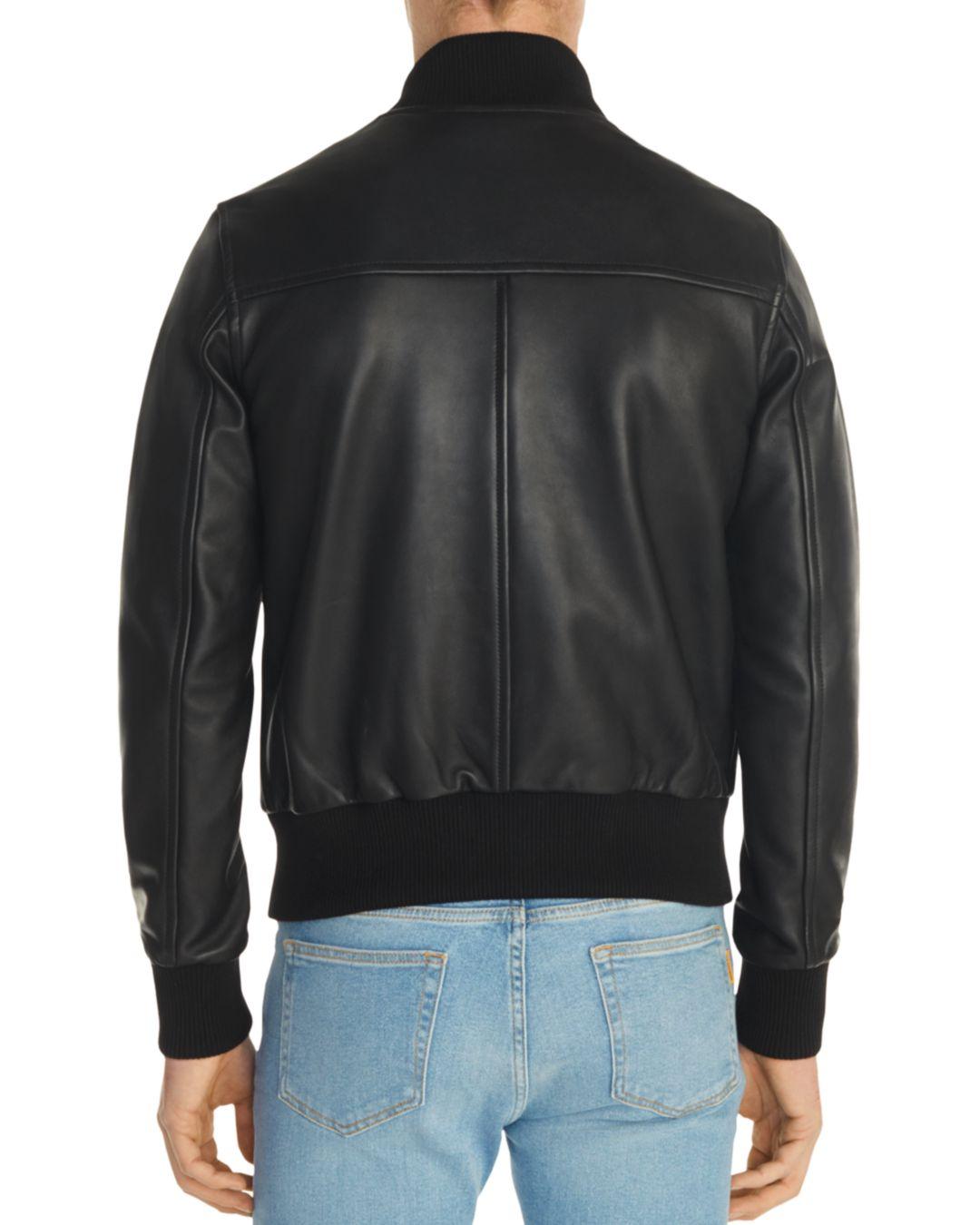 Sandro Monaco Leather Jacket in Black 
