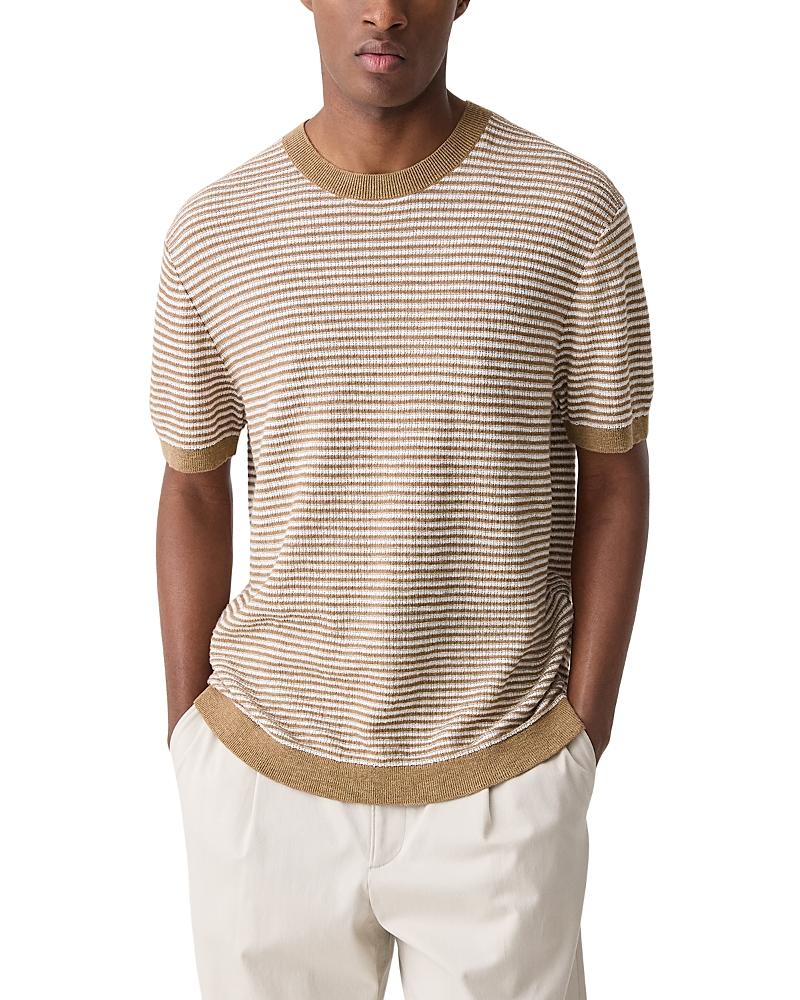 Theory Neo Pacific Linen Stripe T-Shirt in Natural for Men | Lyst