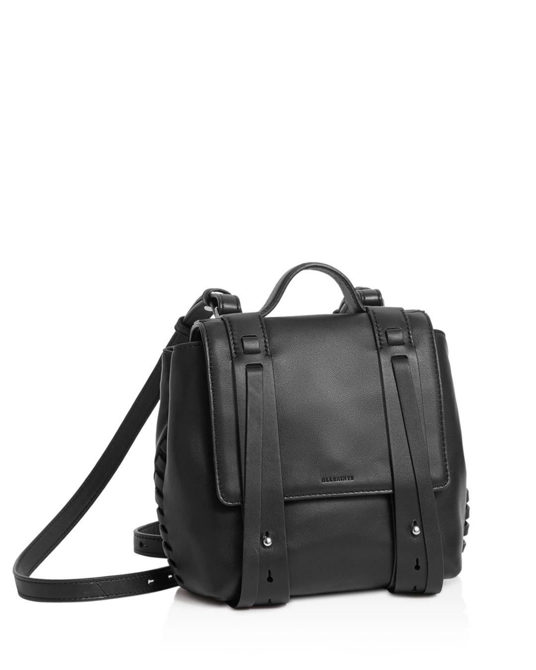 fin leather shoulder backpack