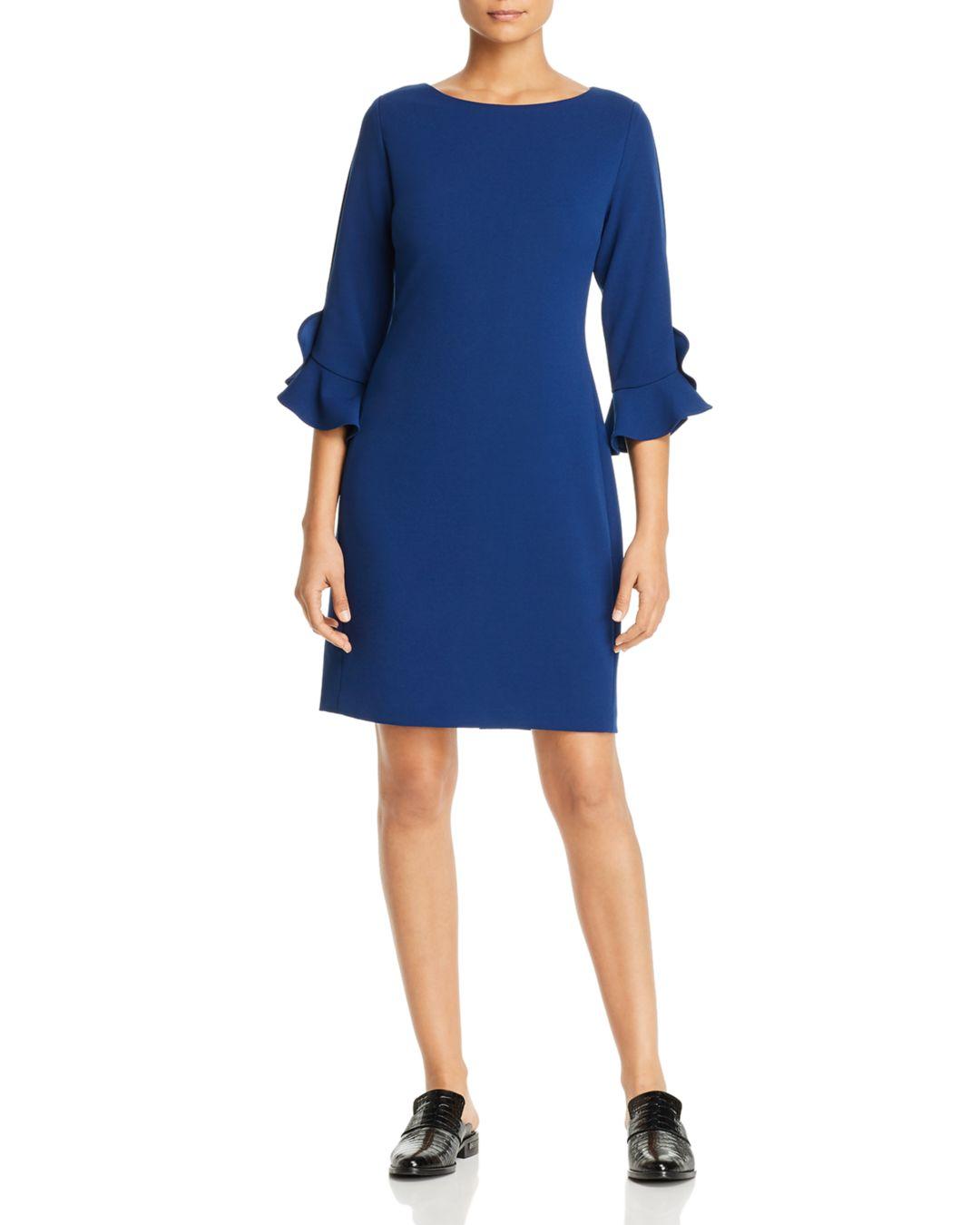 Karl Lagerfeld Synthetic Tulip-sleeve Sheath Dress in Midnight (Blue ...