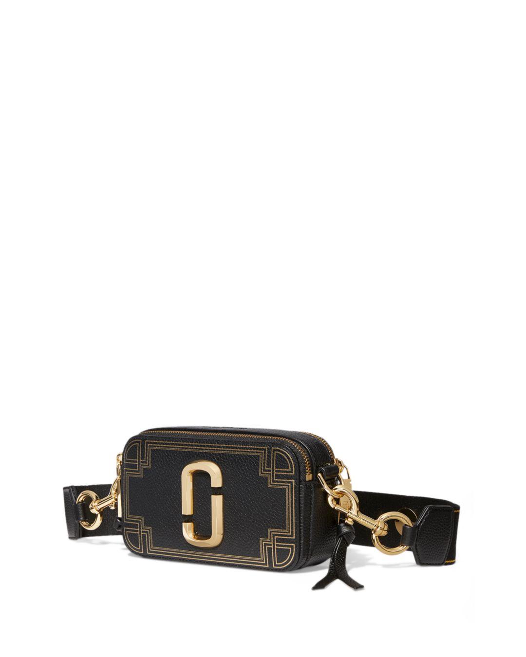 Marc Jacobs Leather The Snapshot Gilded Bag in Black - Lyst