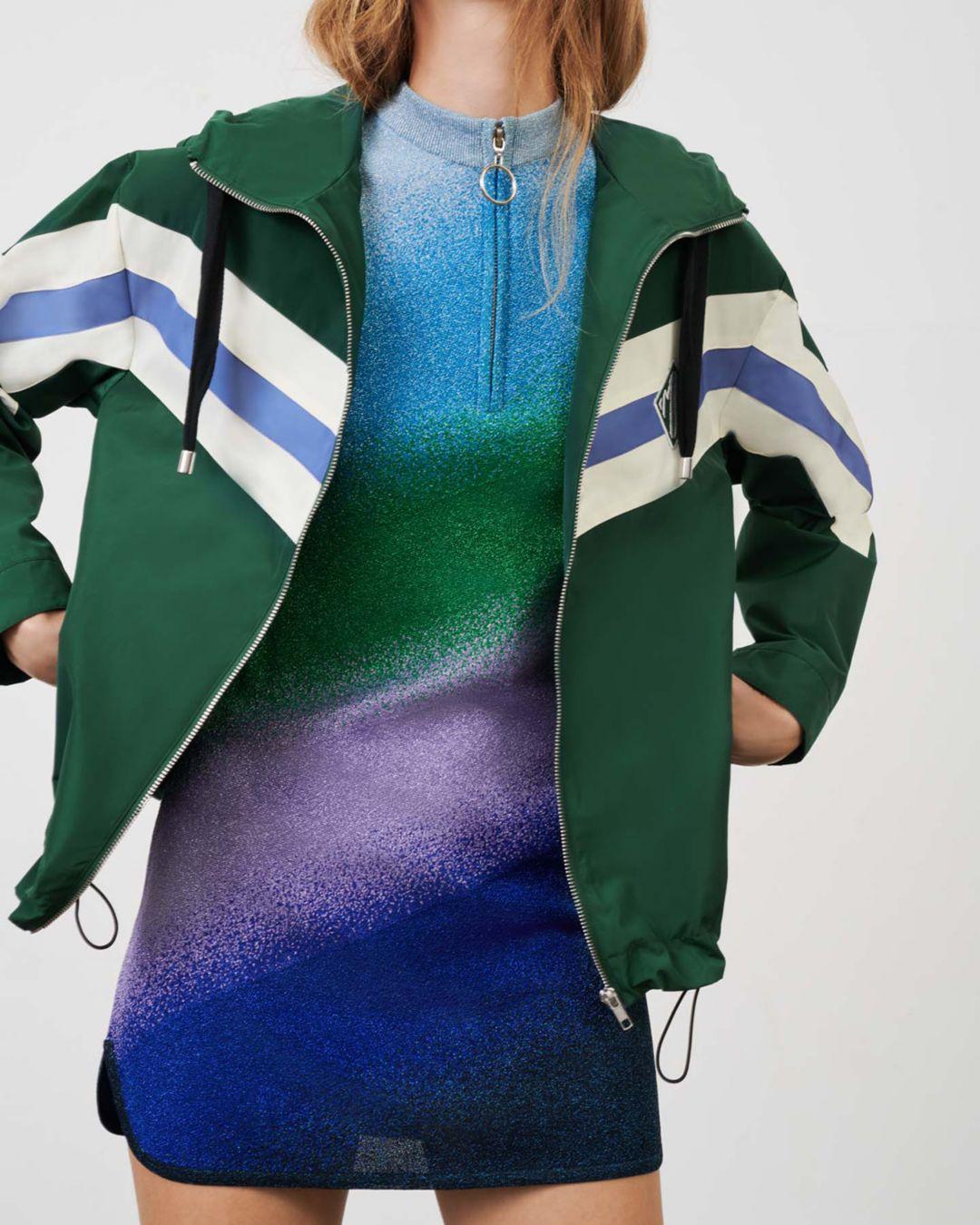 Maje Baneli Striped Windbreaker Jacket 