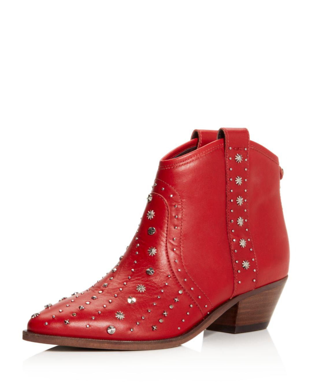 Sam Edelman Brian Western Boot in Red - Lyst