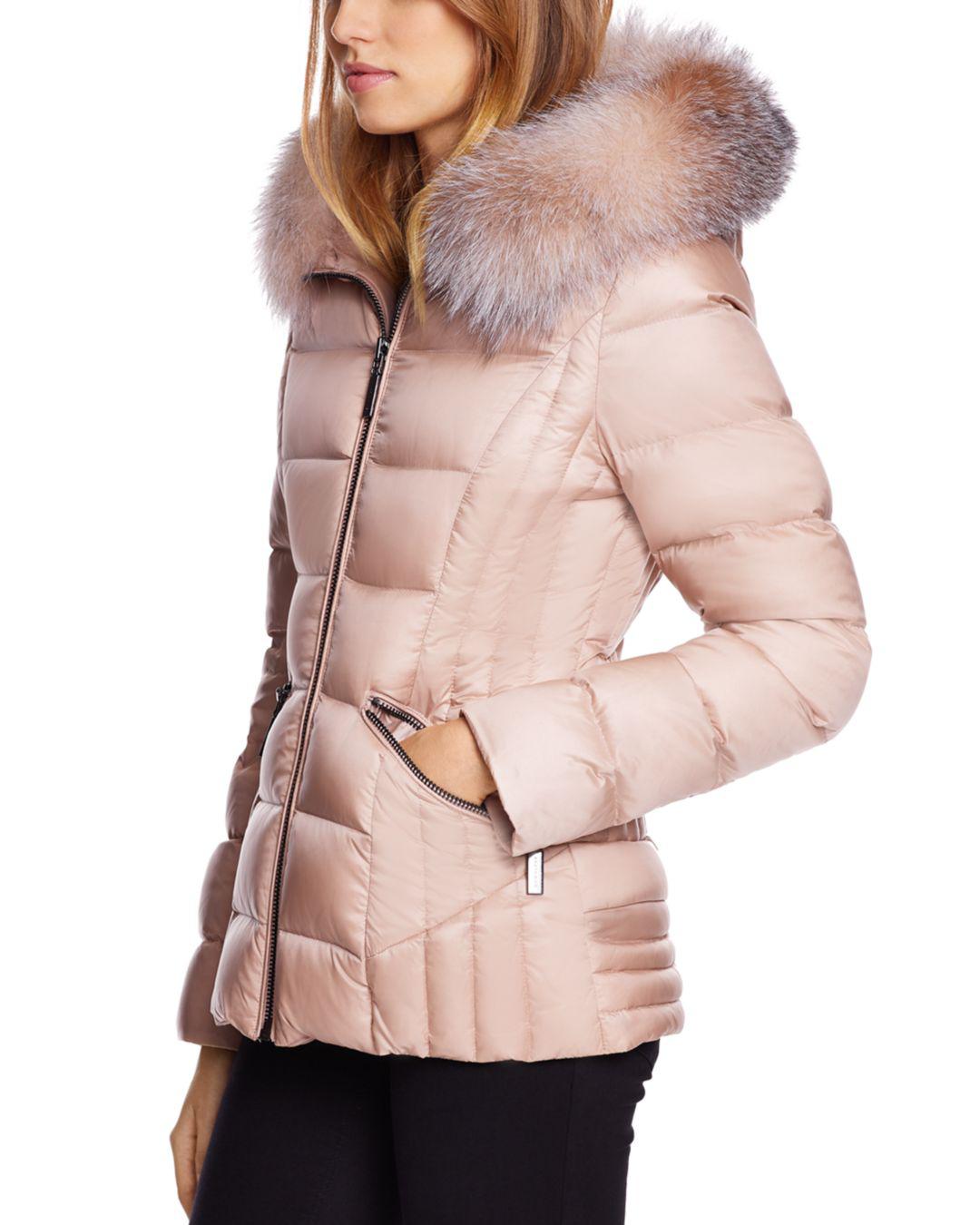 Dawn Levy Nikki Saga Fur Trim Short Down Coat in French Pink (Pink) - Lyst