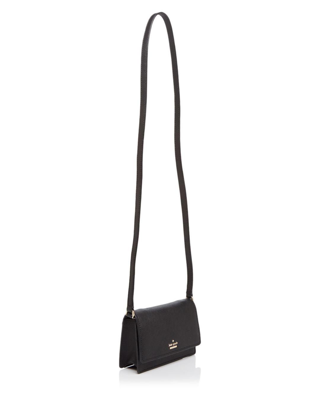 Kate Spade Harper Leather Crossbody Purse In Black