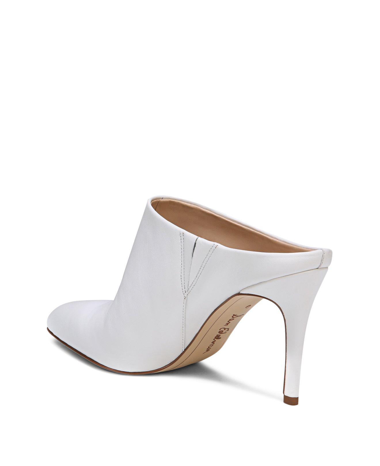 Sam Edelman Women's Oran Leather Highheel Mules in White Lyst