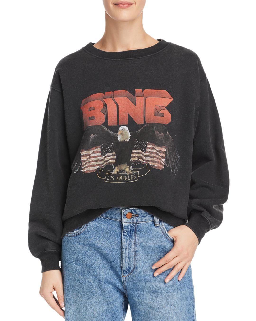 Anine Bing Cotton Vintage Eagle - Graphic Sweatshirt in Black - Save 5% ...