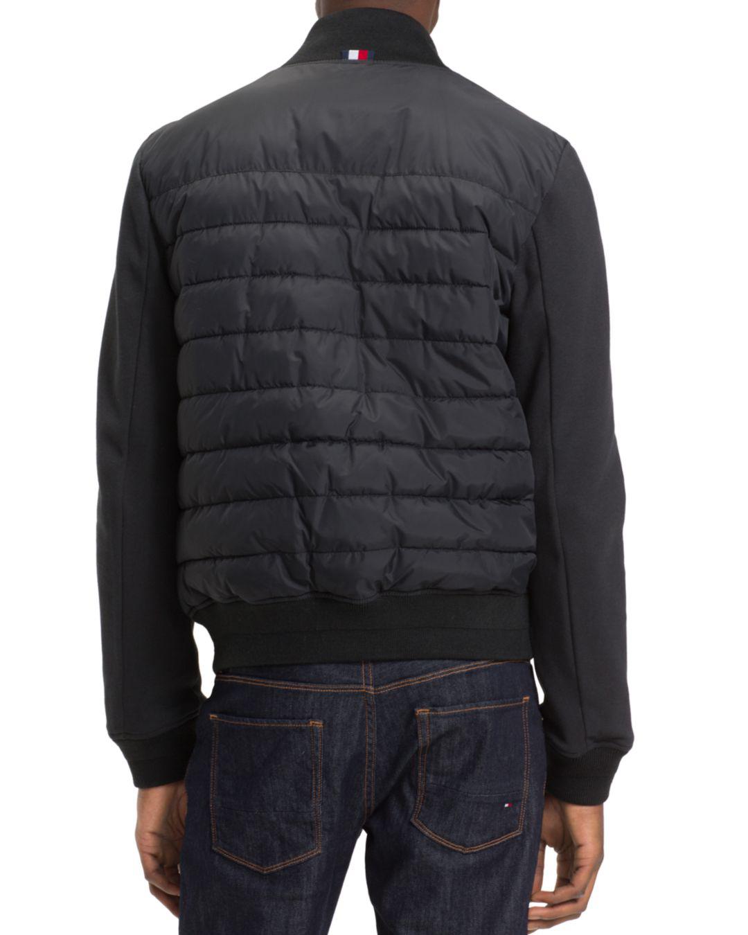Tommy Hilfiger Synthetic Quilted Bomber Jacket in Black for Men - Lyst