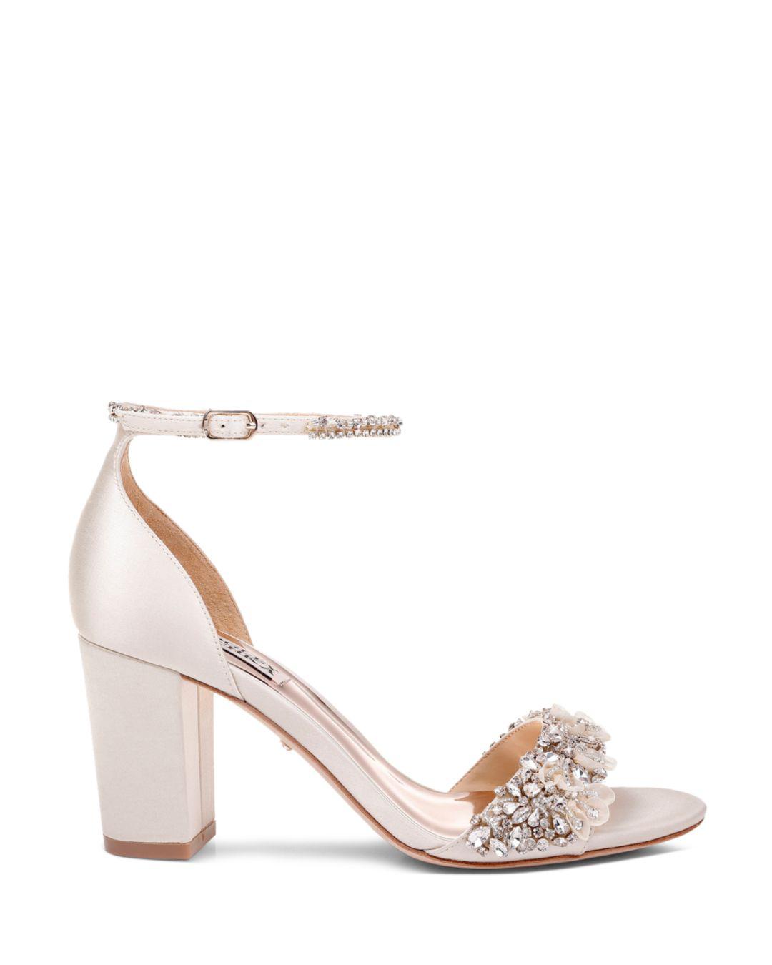 embellished block heels