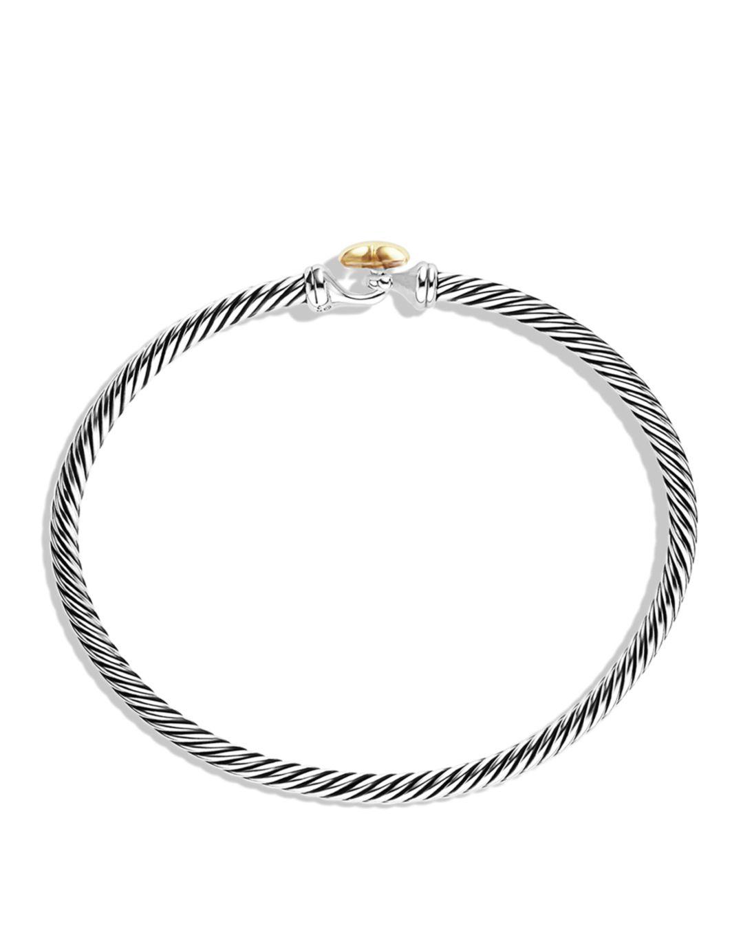 David Yurman Cable Collectibles Heart Bracelet With Gold in Silver 