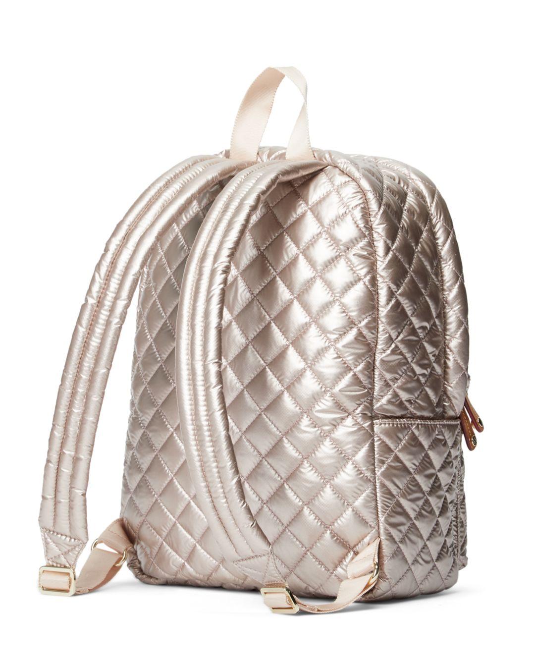 mz wallace rose gold backpack