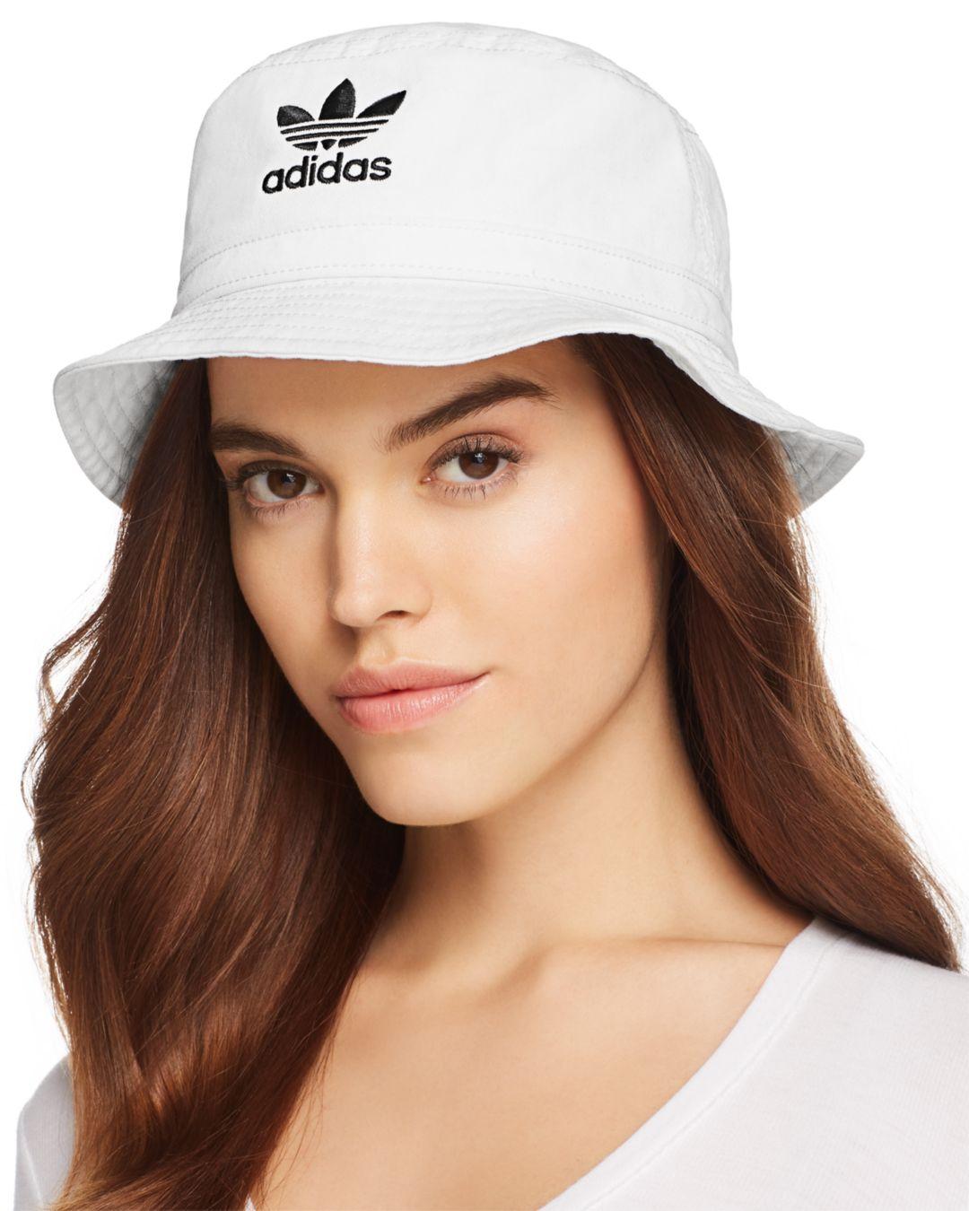 adidas Originals Denim Unisex Trefoil Bucket Hat in White - Lyst