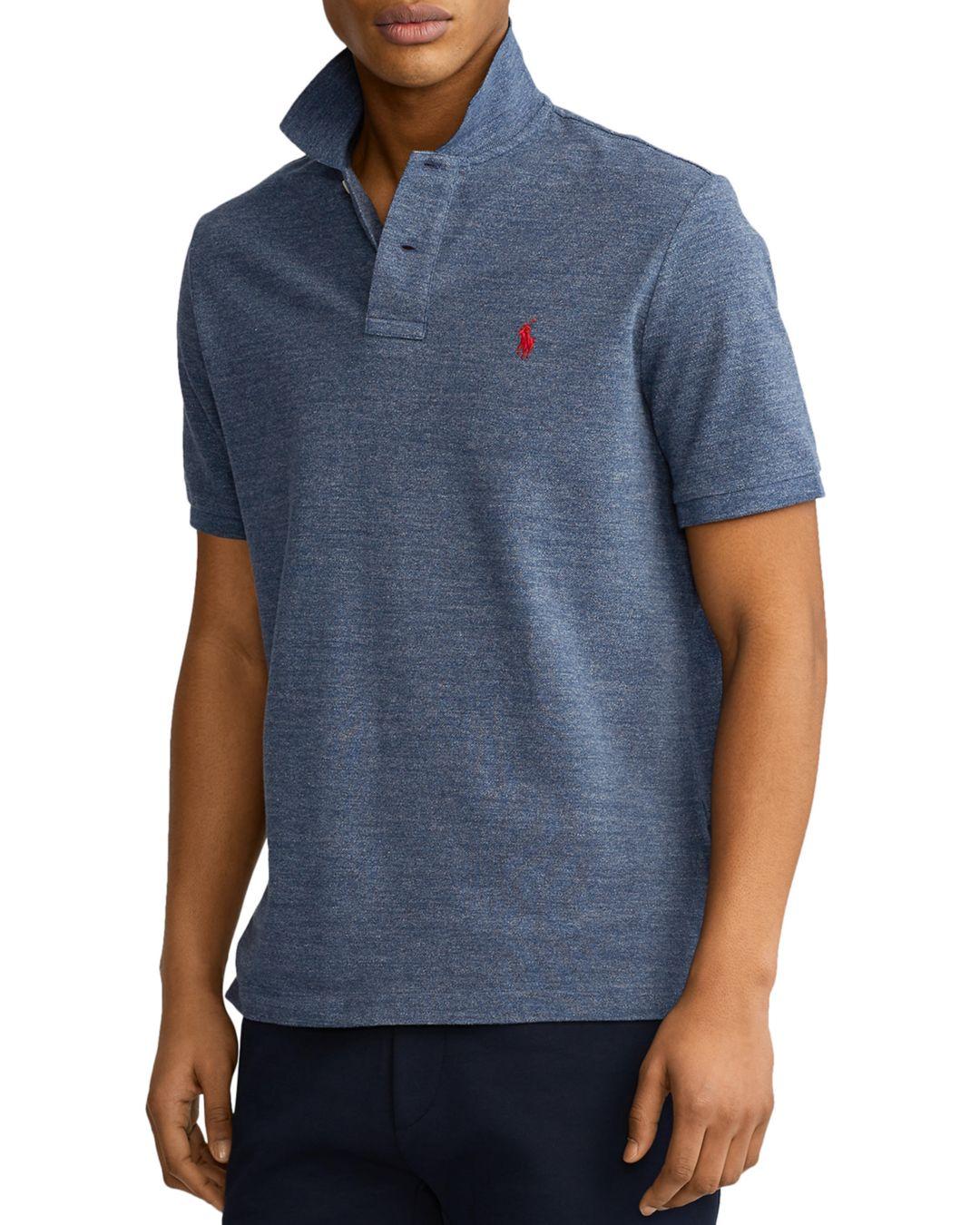 Polo Ralph Lauren Cotton Custom Slim Fit Mesh Polo Shirt in Blue for Men -  Lyst