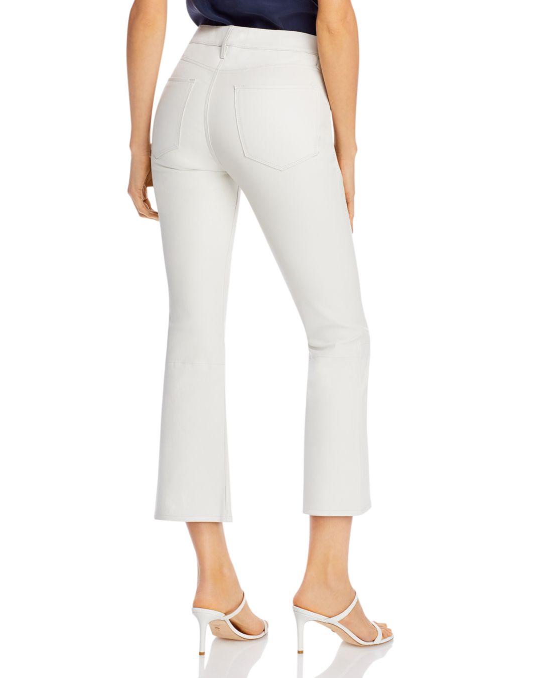 FRAME Le Crop Leather Mini Bootcut Jeans In Blanc in White Lyst