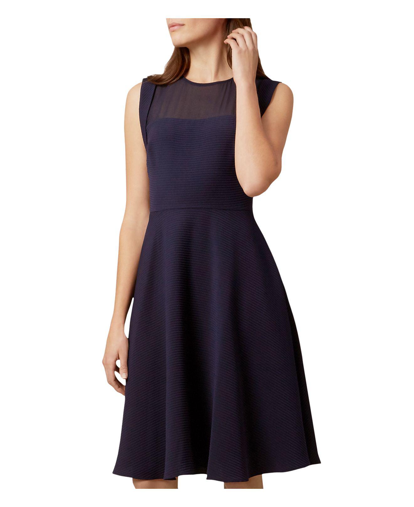 Hobbs Gillian Ribbed Dress in Navy (Blue) Lyst