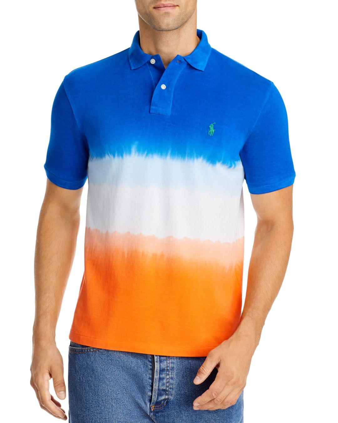 Polo Ralph Lauren Custom Slim Fit Tie Dye Polo Shirt in Blue for Men | Lyst