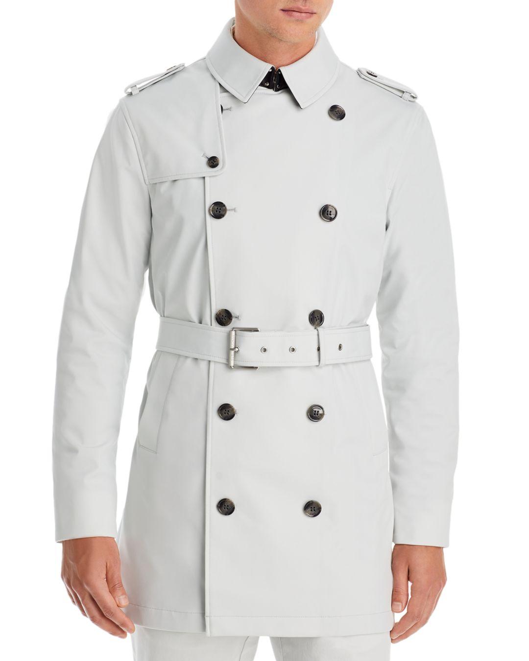 Michael Kors Belted Trench Coat in Gray for Men | Lyst