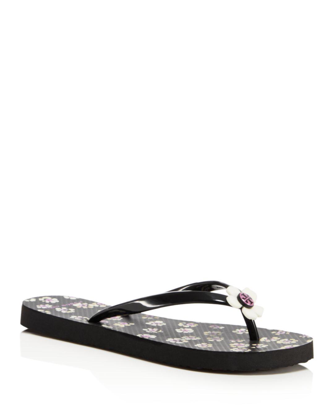 tory burch flower flip flops