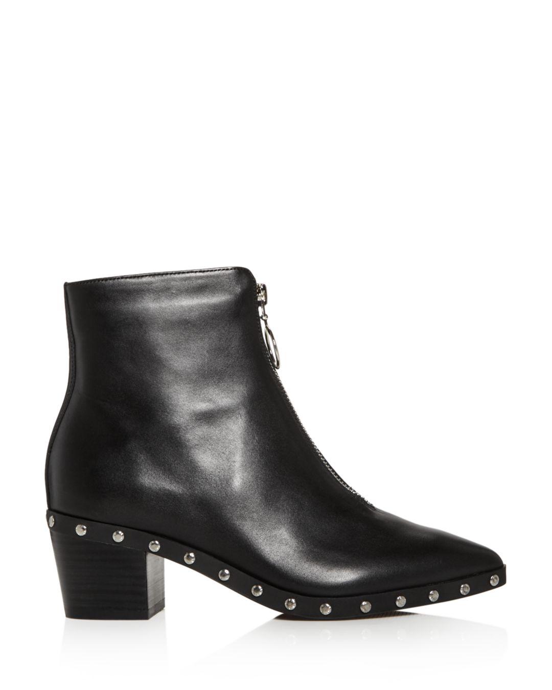studded pointed toe booties