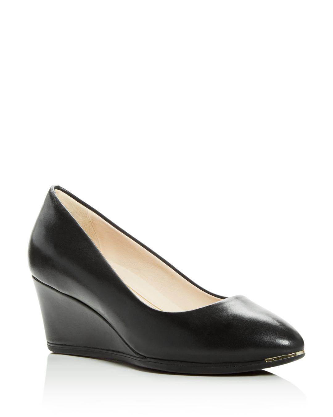 cole haan black wedge pump