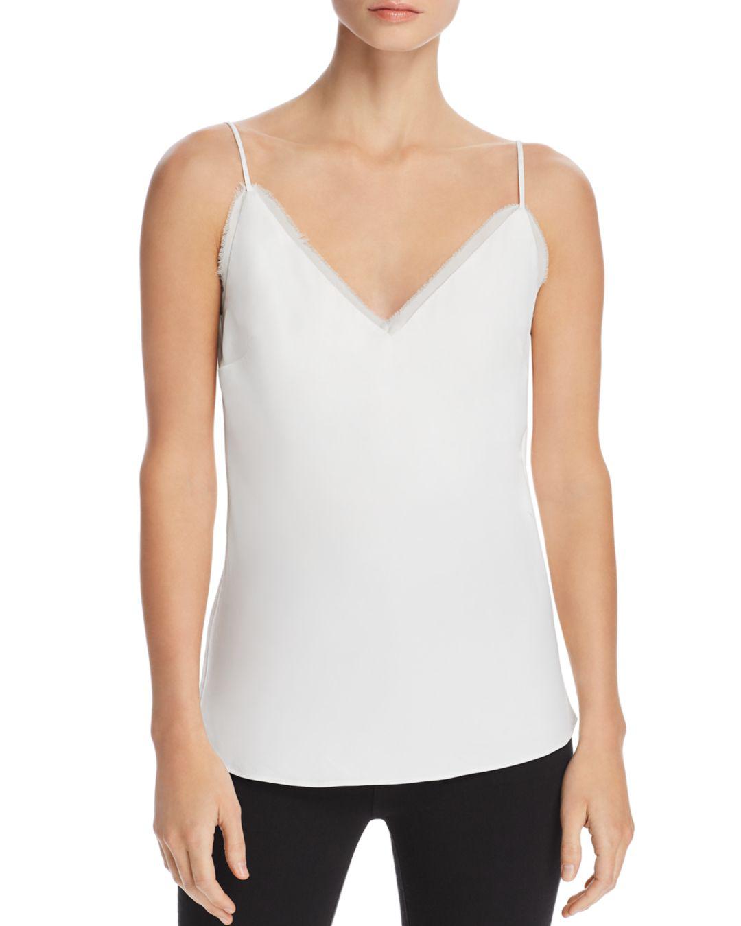 FRAME Satin Camisole in White Lyst