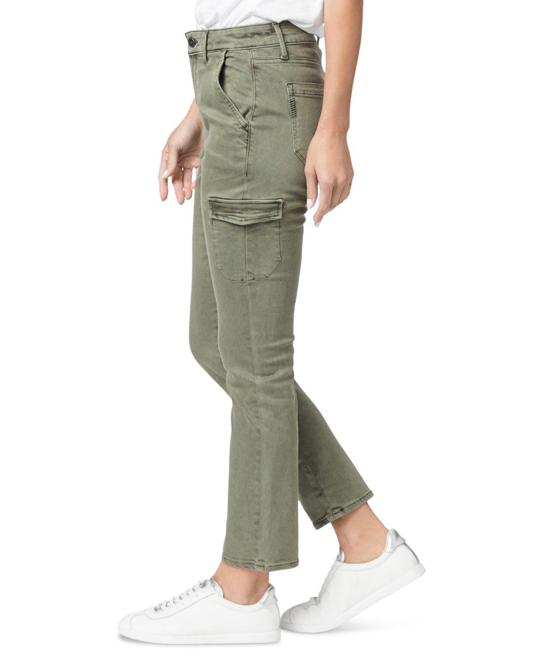 PAIGE Jolie Skinny Cargo Pants in Green | Lyst