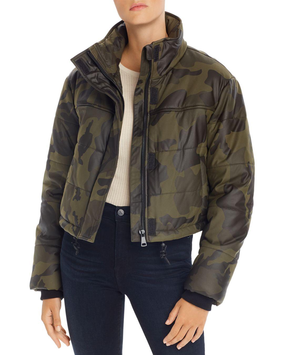 camo cropped puffer jacket