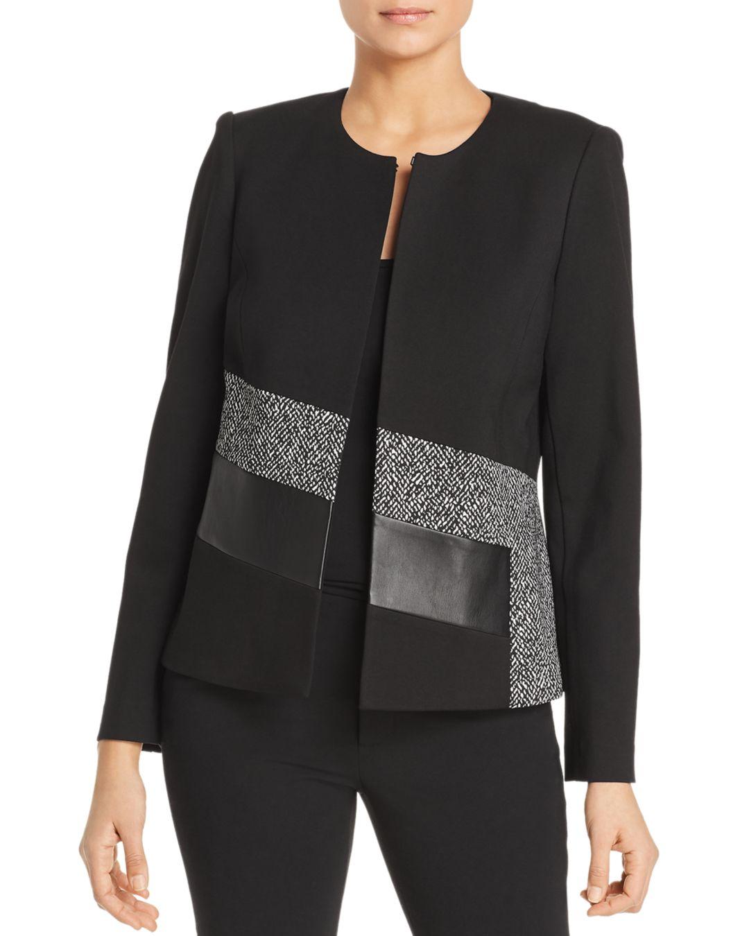 Calvin Klein Mixed Media Jacket in Black/Melange (Black) Lyst
