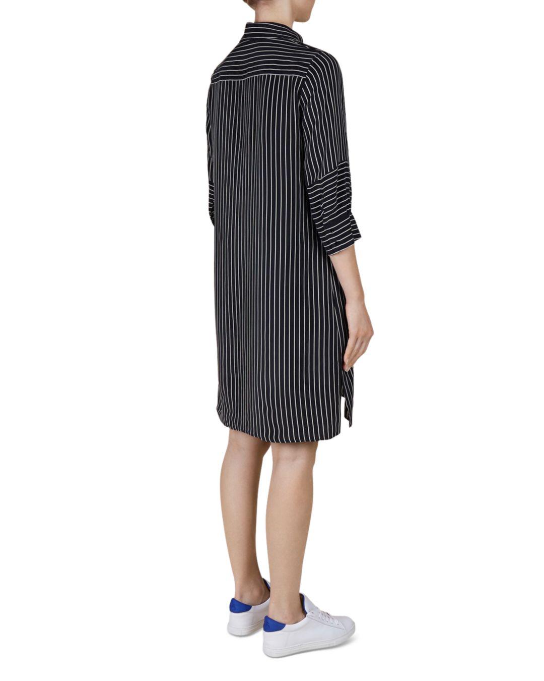 Gerard Darel Diana Striped Shirt Dress in Black - Lyst