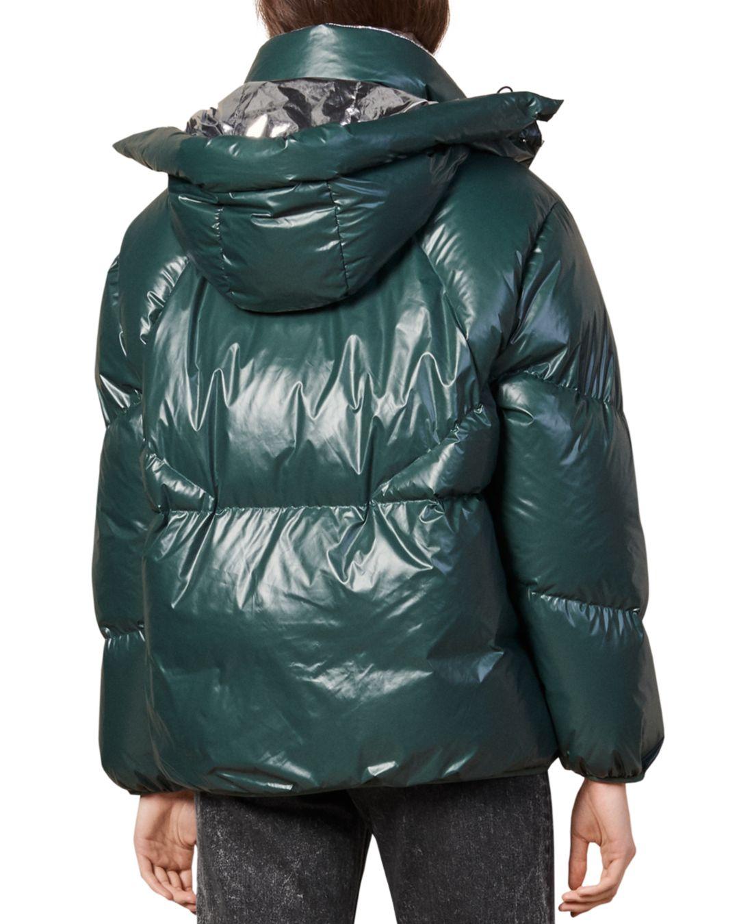 Sandro Reversible Puffer Jacket in Green | Lyst