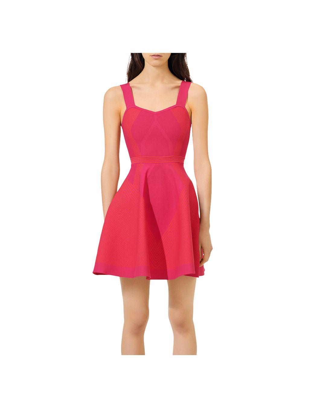 Maje Synthetic Reliefa Dress in Fuchsia (Red) - Lyst
