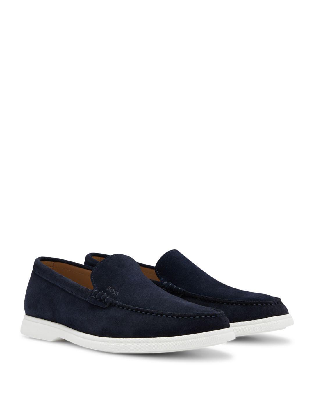 BOSS by HUGO BOSS Sienne Suede Loafers Navy in Blue for Men Lyst