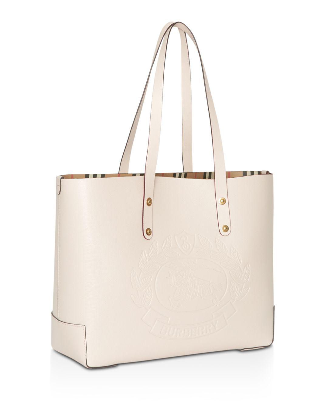 Burberry Embossed Crest Small Leather Tote | Lyst