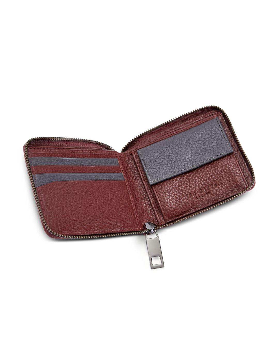 Ted Baker Worner Zip Around Leather Wallet in Dark Red (Red) Lyst