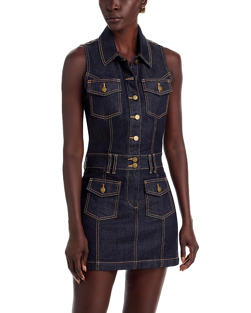 white christmas dresses Skylar Short Sleeve Denim Mini Dress in medium wash