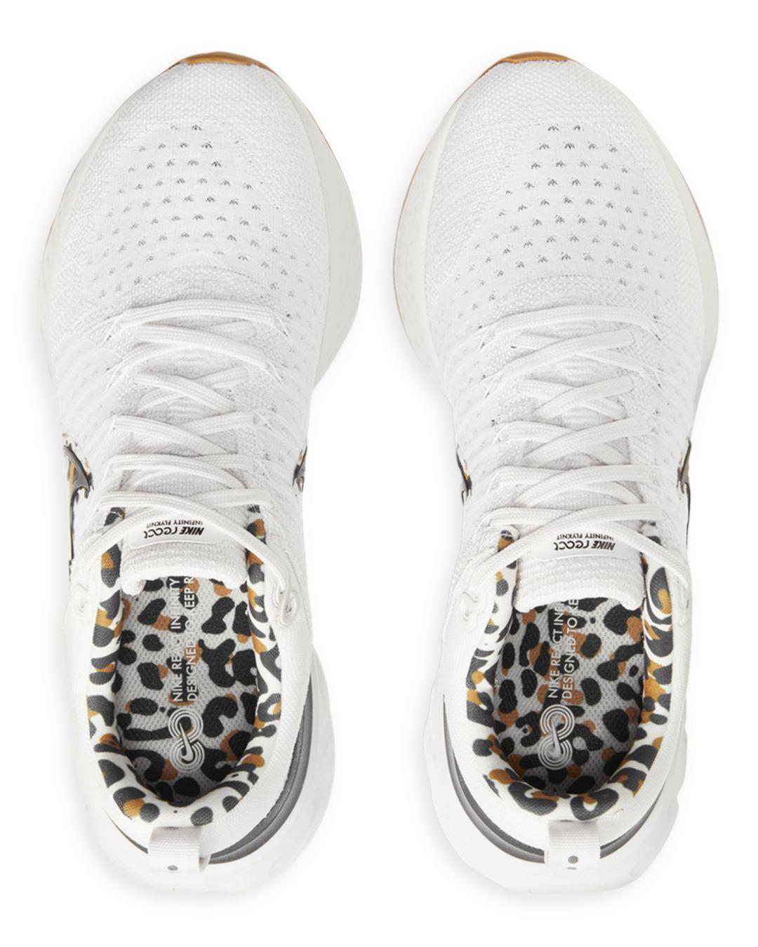 Nike Rubber React Infinity Run Flyknit 2 Cheetah Print Accent Running  Sneakers in White/Cheetah (White) | Lyst