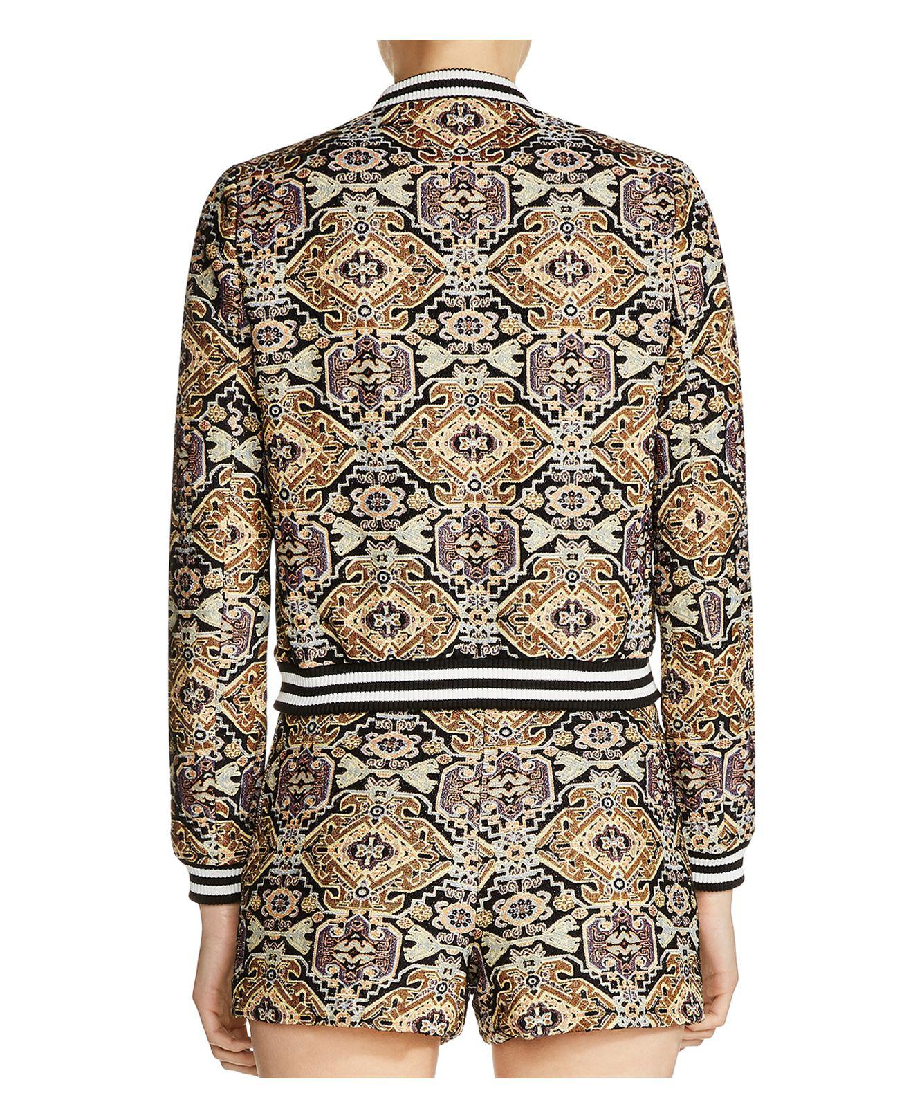 maje jacquard bomber jacket