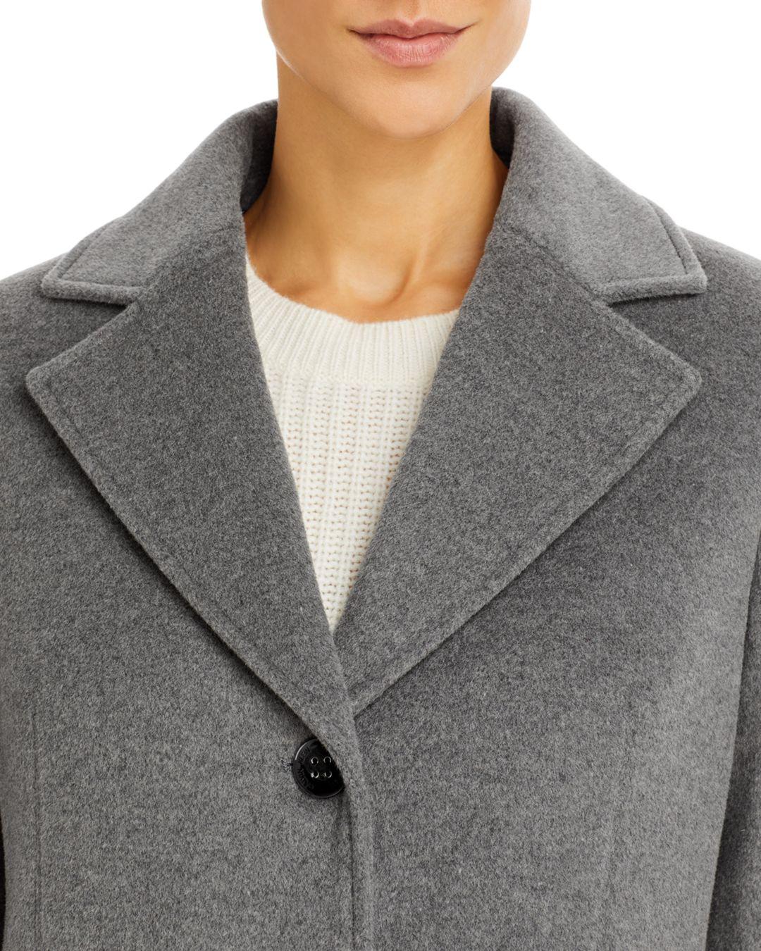 calvin klein grey wool coat womens